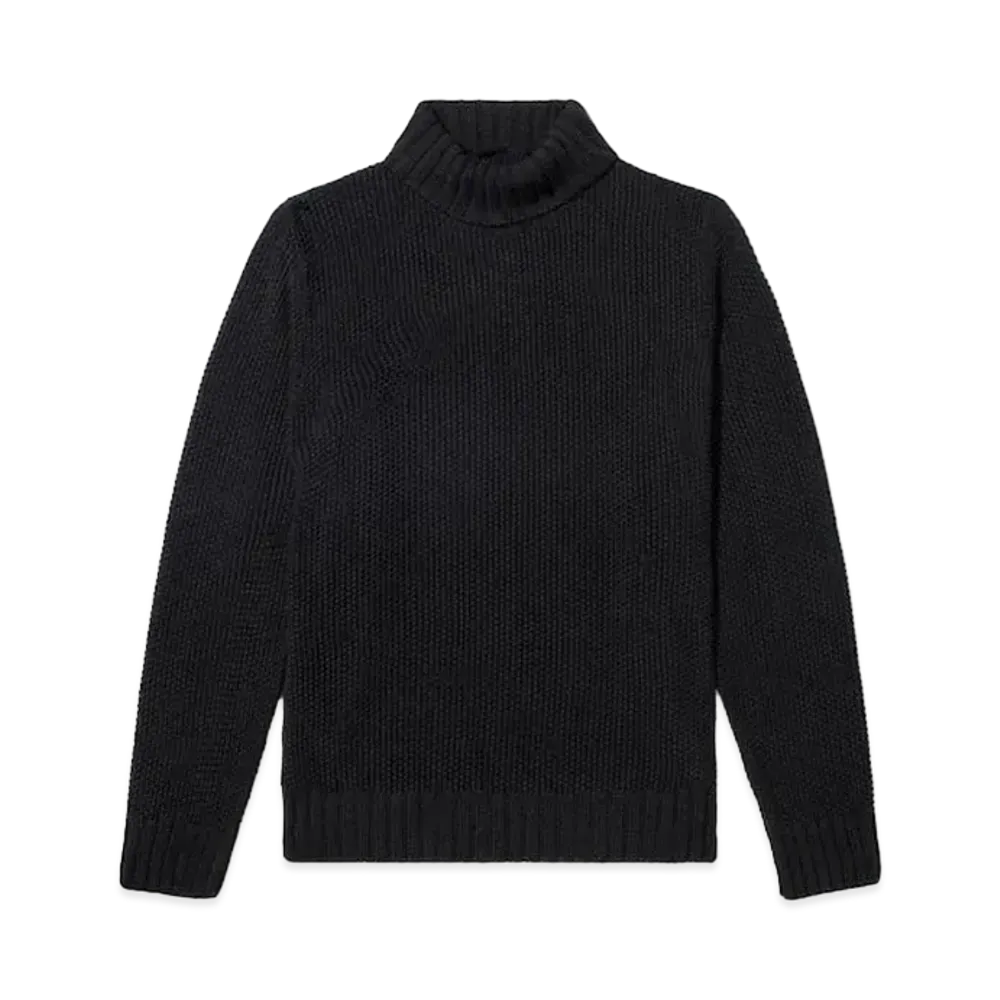Noah Seed Stitch Turtleneck Sweater "Black"