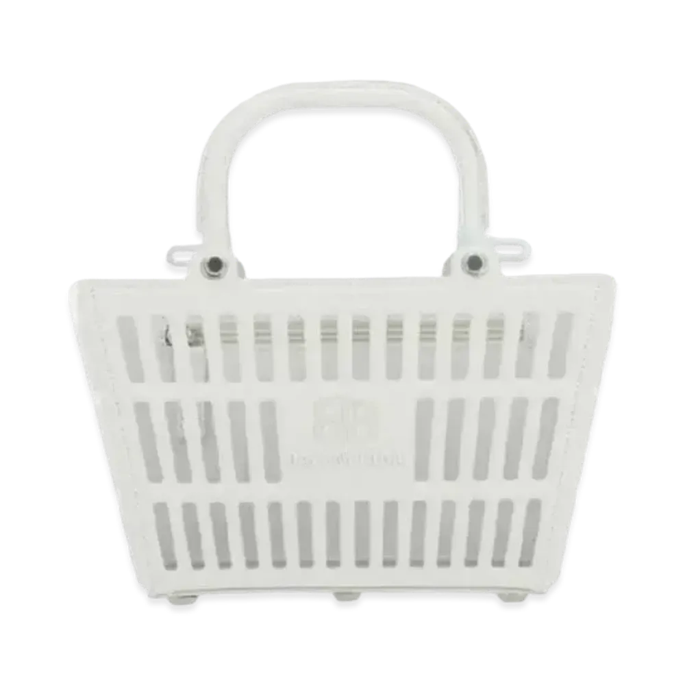 BALENCIAGA Mag Basket Bag Small Smooth Leather "White"