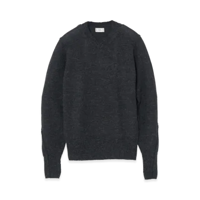 YOKE Baby Alpaca V-neck Sweater "Charcoal"