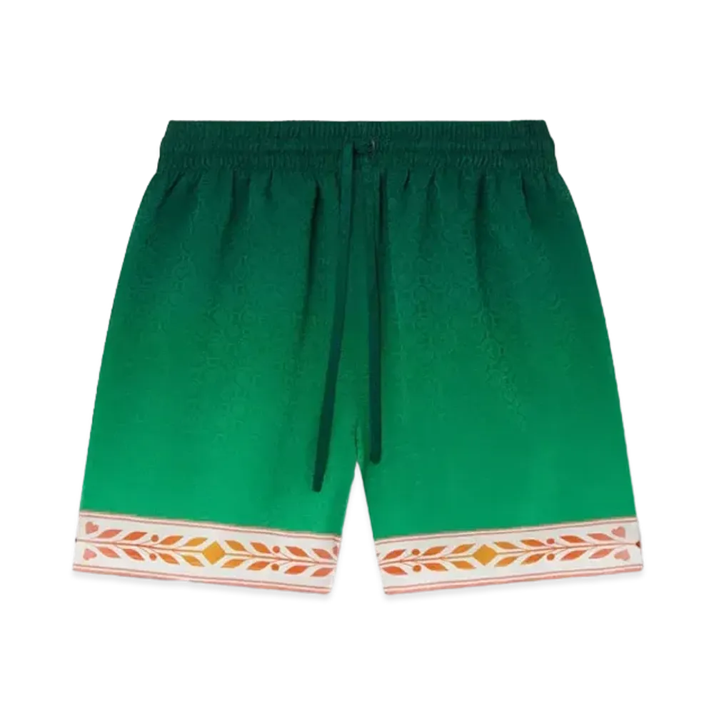 Casablanca Unity Is Power Silk Shorts "Green"