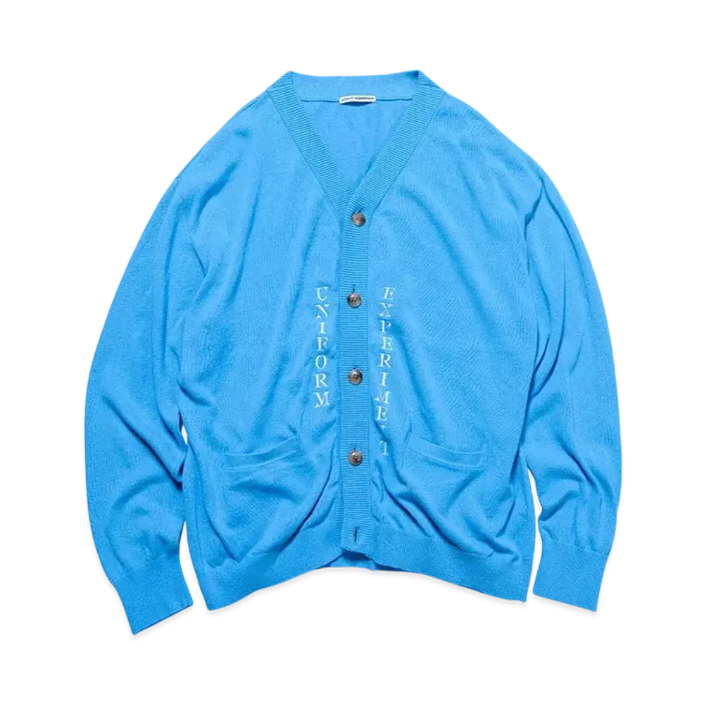 uniform experiment Stencil Logo Cardigan "Light Blue"