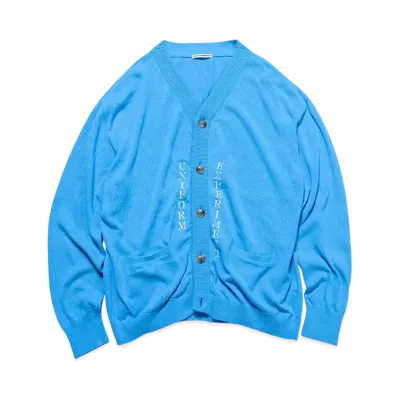 uniform experiment Stencil Logo Cardigan "Light Blue"