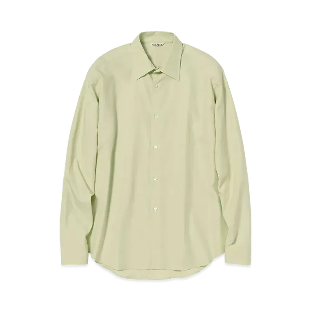 AURALEE Washed Finx Twill Shirt "Light Green"