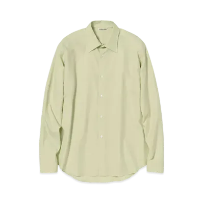 AURALEE Washed Finx Twill Shirt "Light Green"