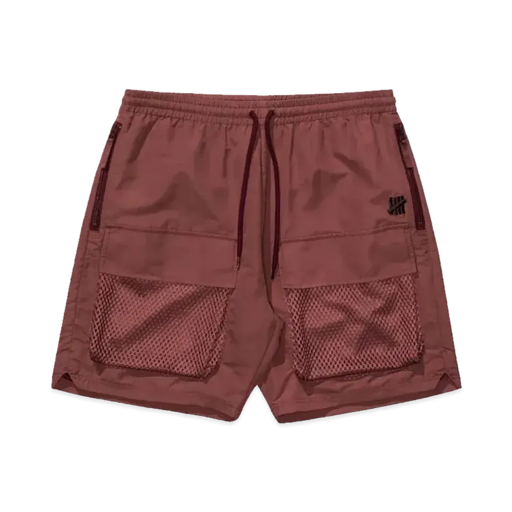 UNDEFEATED Mesh Pocket Short "Burgundy"