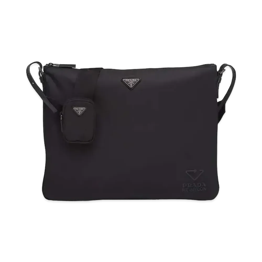 PRADA Re-Nylon And Saffiano Leather Shoulder Bag "Black"