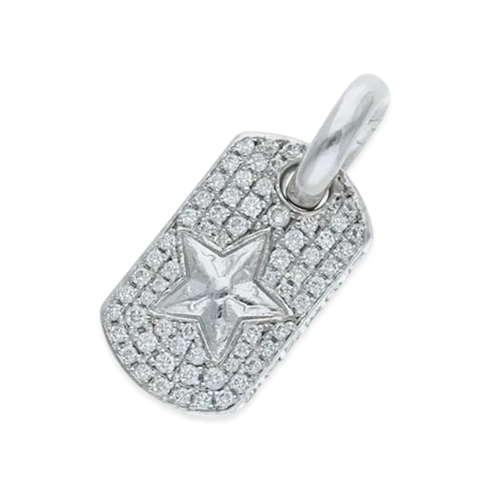 Chrome Hearts 18K Tiny Star Pave Diamon Charm "White Gold"
