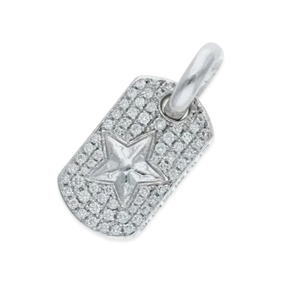 Chrome Hearts 18K Tiny Star Pave Diamon Charm "White Gold"
