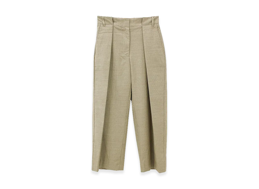 Weekend Max Mara Women's Check Wide Cropped Pants "Camel"