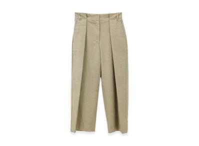 Weekend Max Mara Women's Check Wide Cropped Pants "Camel"