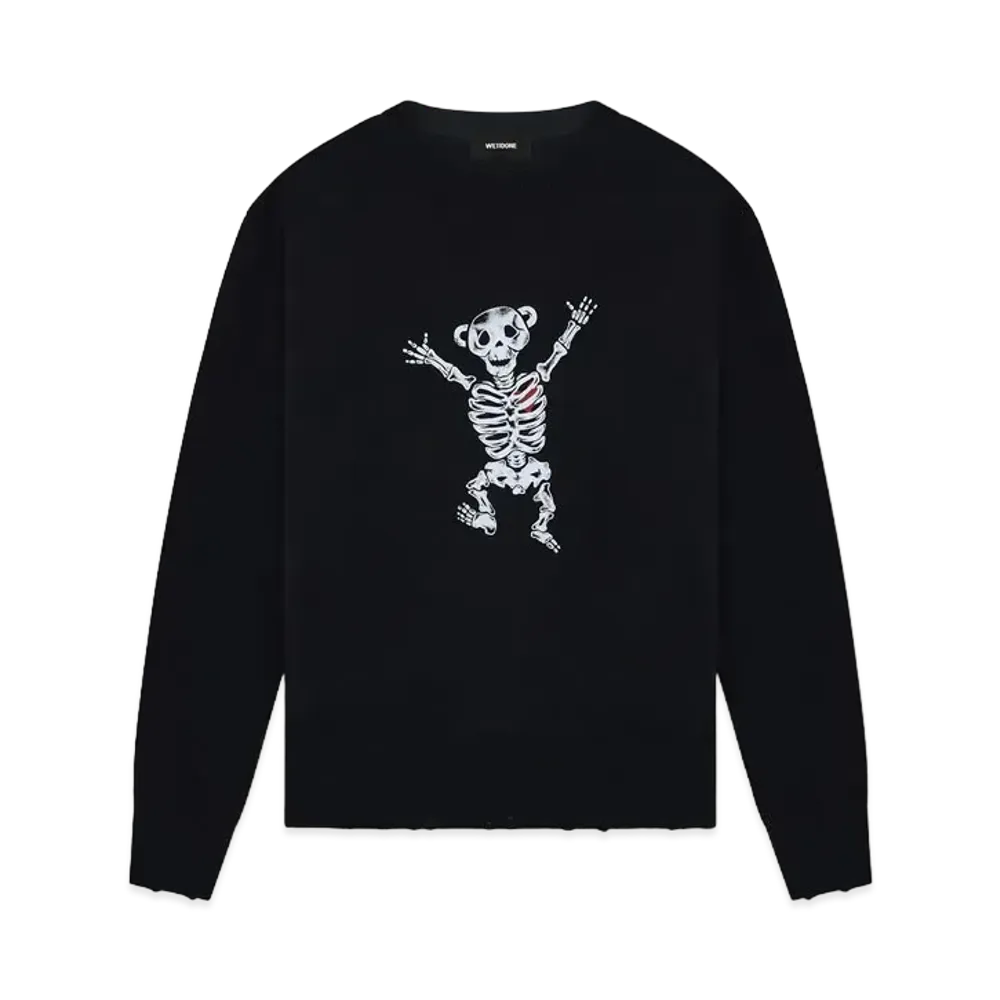 WE11DONE Bolt Teddy Knit Sweater "Black"