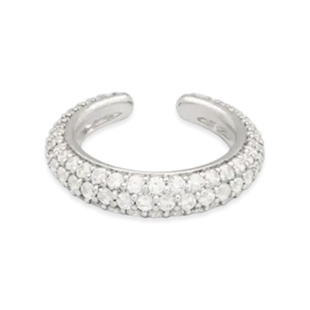 TOMWOOD Ear Cuff Slim Zirconia "Silver"