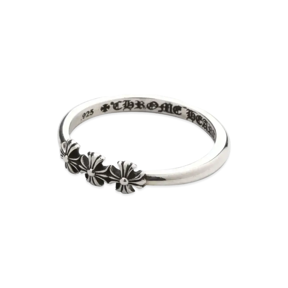 Chrome Hearts Bubble Gum Ring W / 3 CH Plus "Silver"