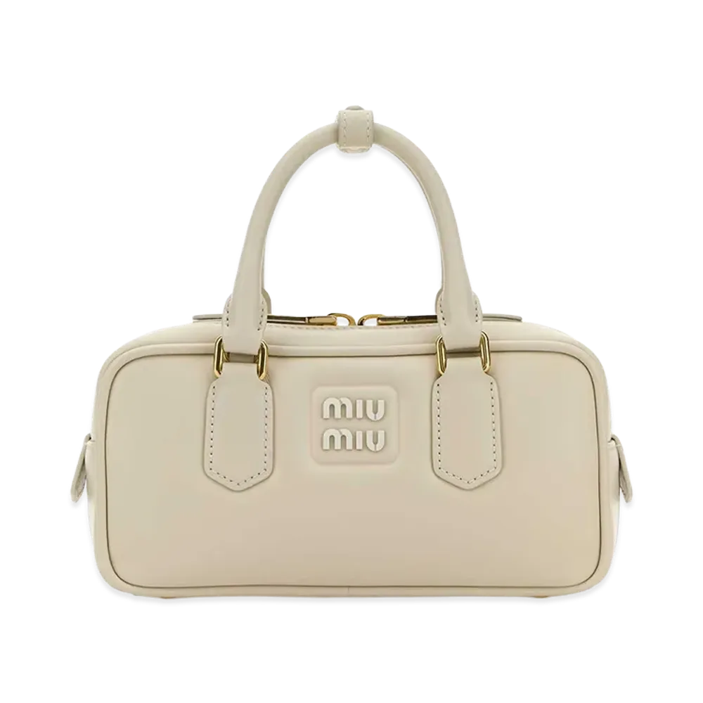 MIU MIU Women's Chalk Leather Arcadie Handbag "White"