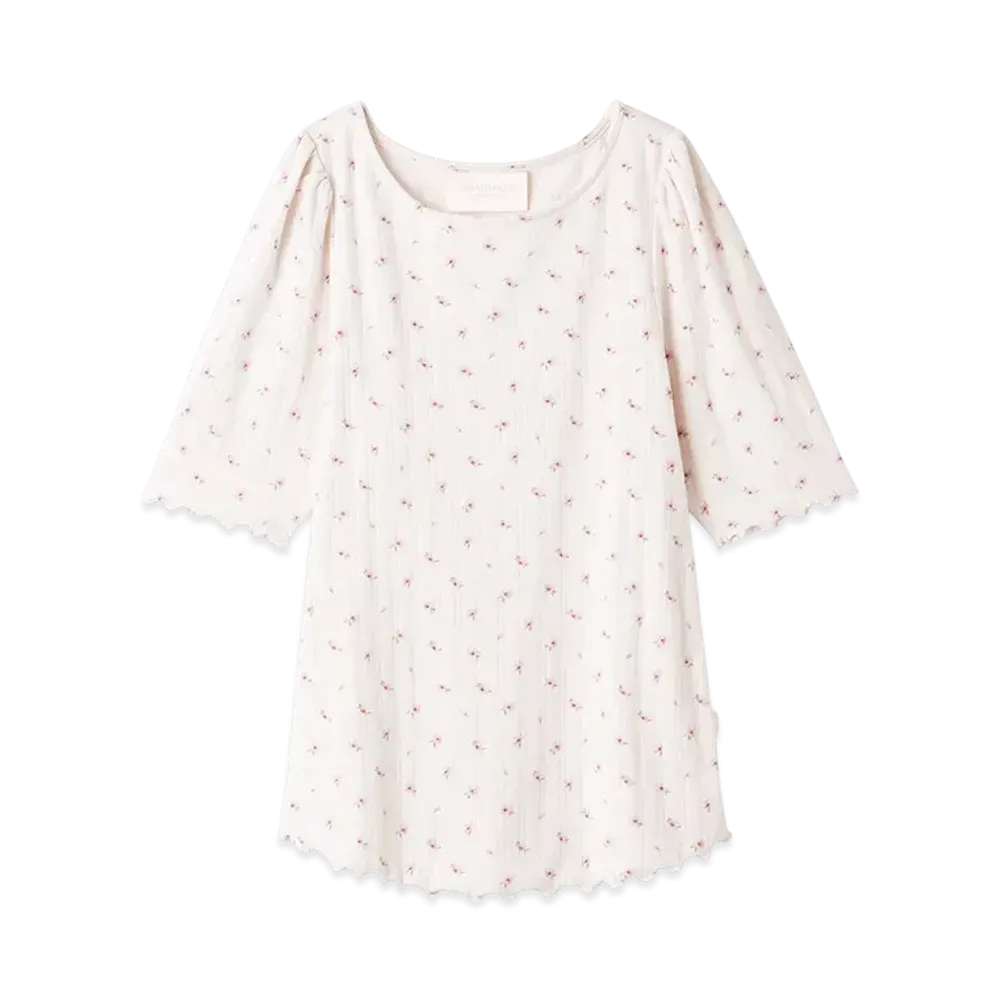 GELATO PIQUE Sakura Pattern Needleless T-Shirt "Pink"