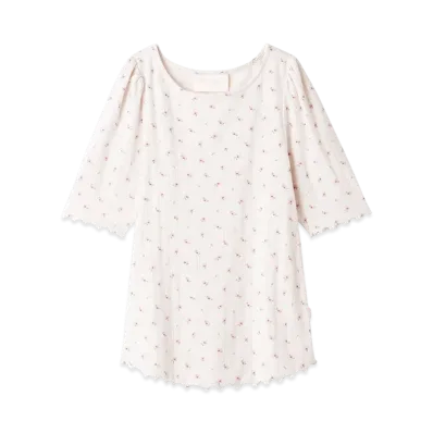 GELATO PIQUE Sakura Pattern Needleless T-Shirt "Pink"