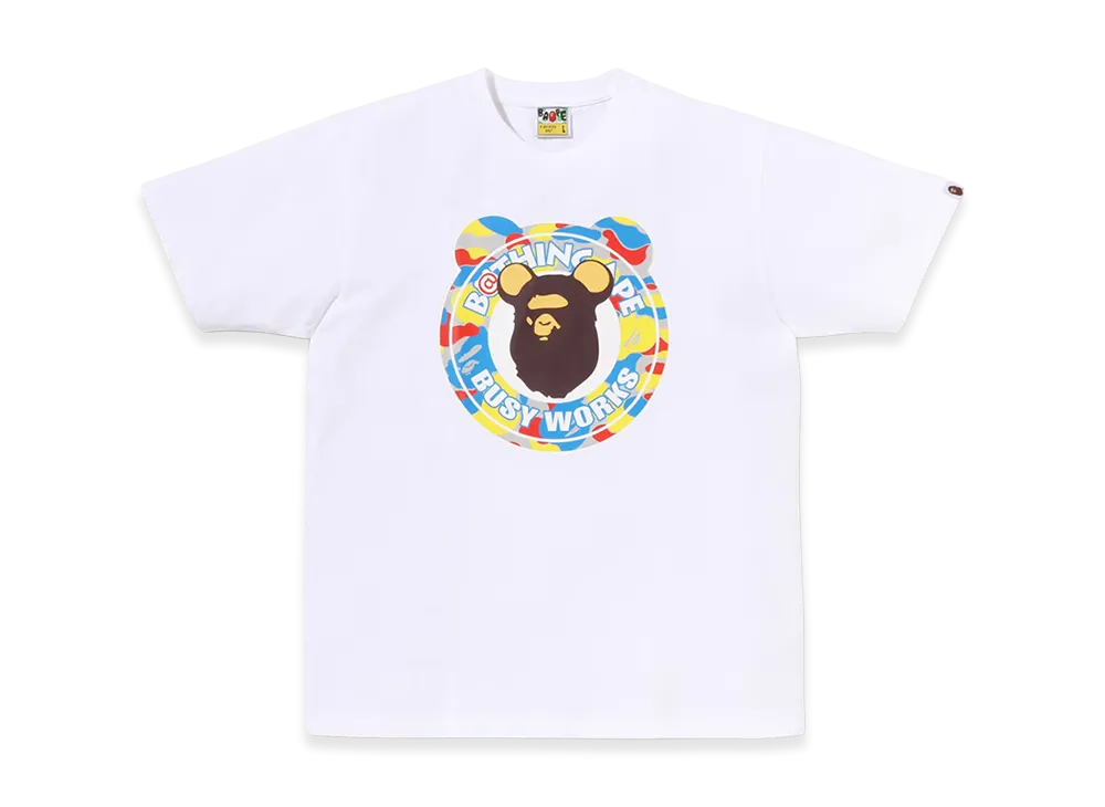 A BATHING APE x MEDICOM TOY 30th Anniv. Busy Works Tee "White"