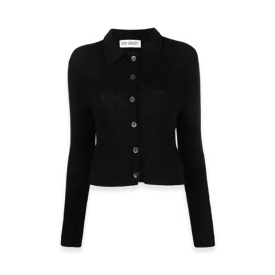 OUR LEGACY Women's Mazzy Polo Fuzzy Alpaca "Black"