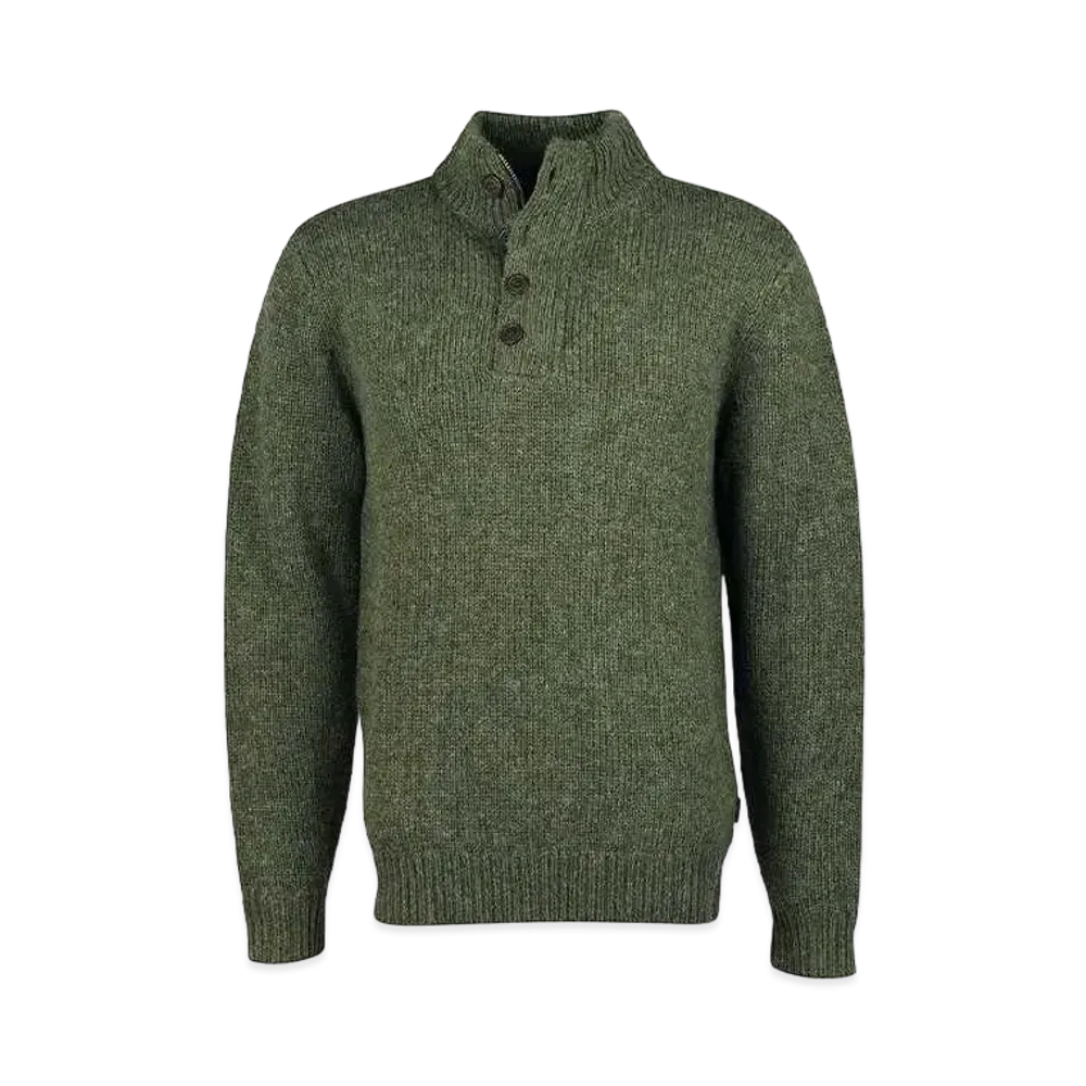 Barbour Men's Half Zip Melange Knit "Olive"