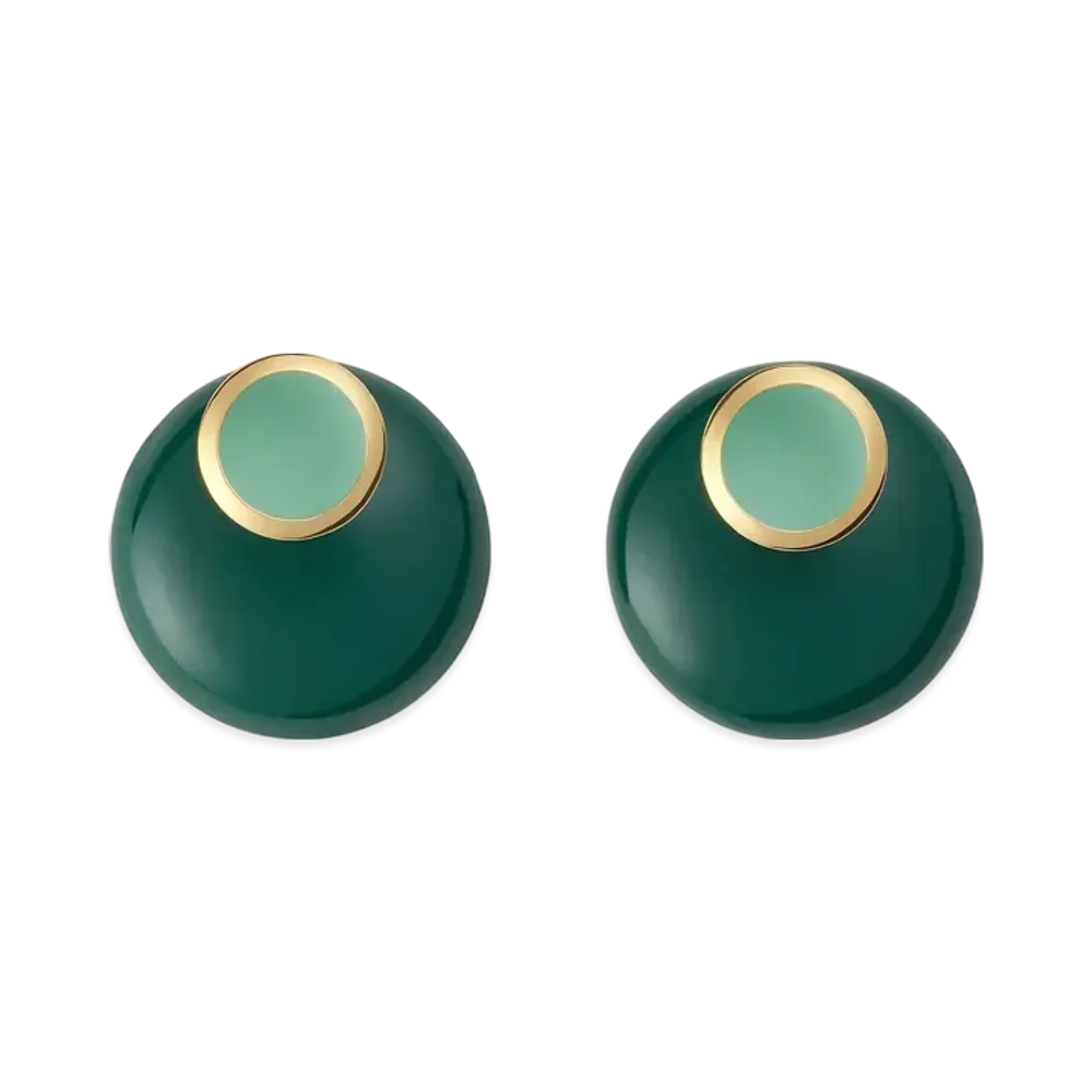 Bottega Veneta Concave Earrings "Siren/Petrol"