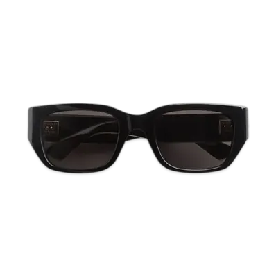 Bottega Veneta Intrecciato Square Sunglasses "Black/Gray"