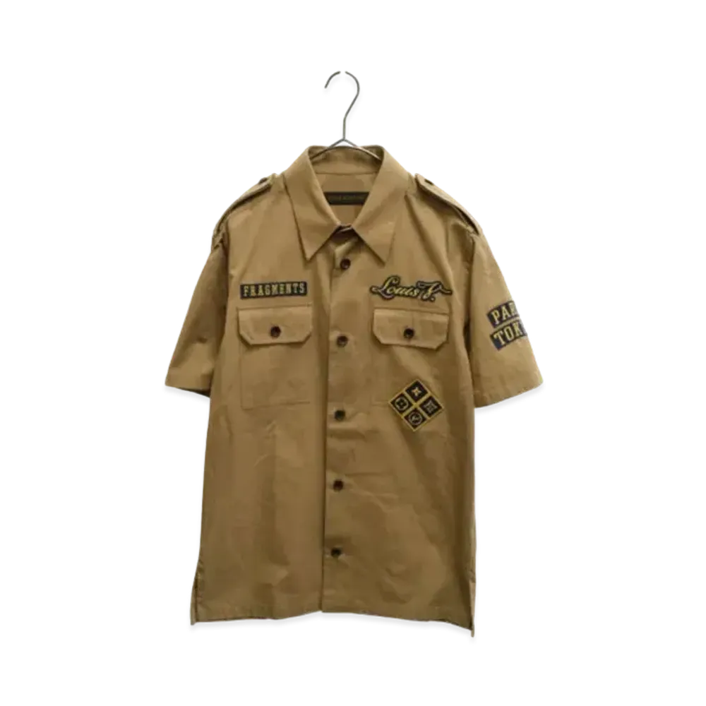 Louis Vuitton x Fragment Design Logo Military S/S shirts "Beige"