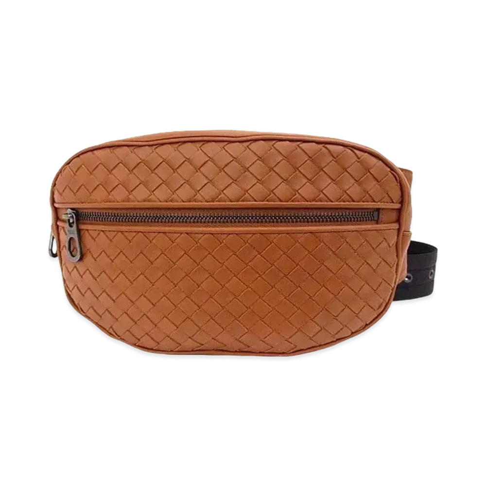 Bottega Veneta Intrecciato leather Belt Bag "Brown"
