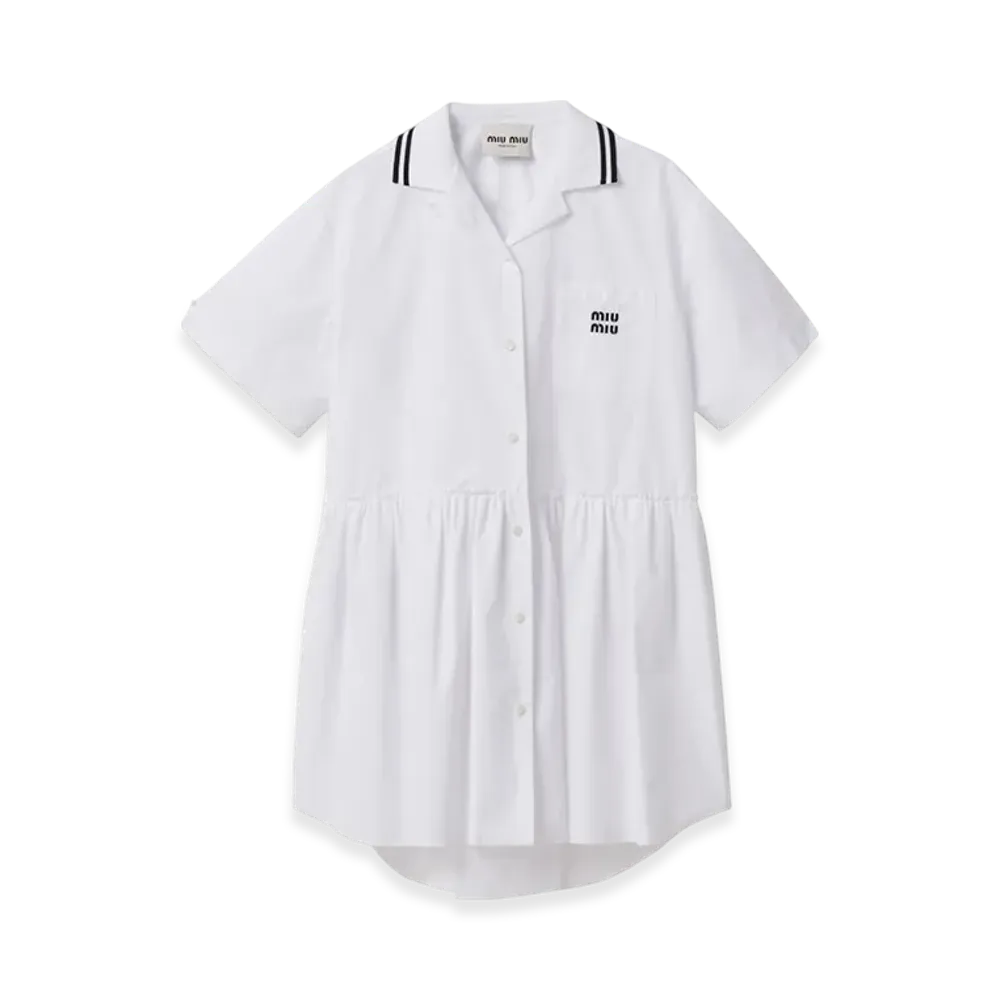 MIU MIU Women's Poplin Mini Dress "White"