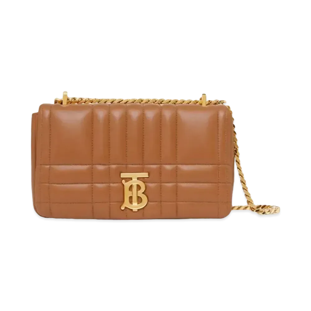Burberry Quilted Leather Small Lola Bag "Maple Brown"