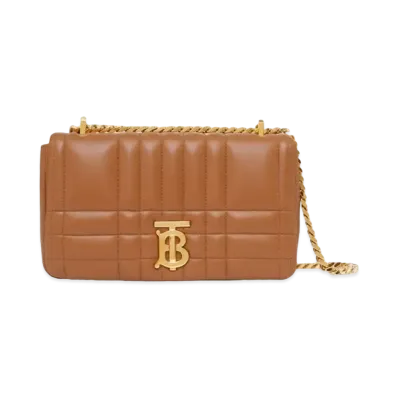 Burberry Quilted Leather Small Lola Bag "Maple Brown"