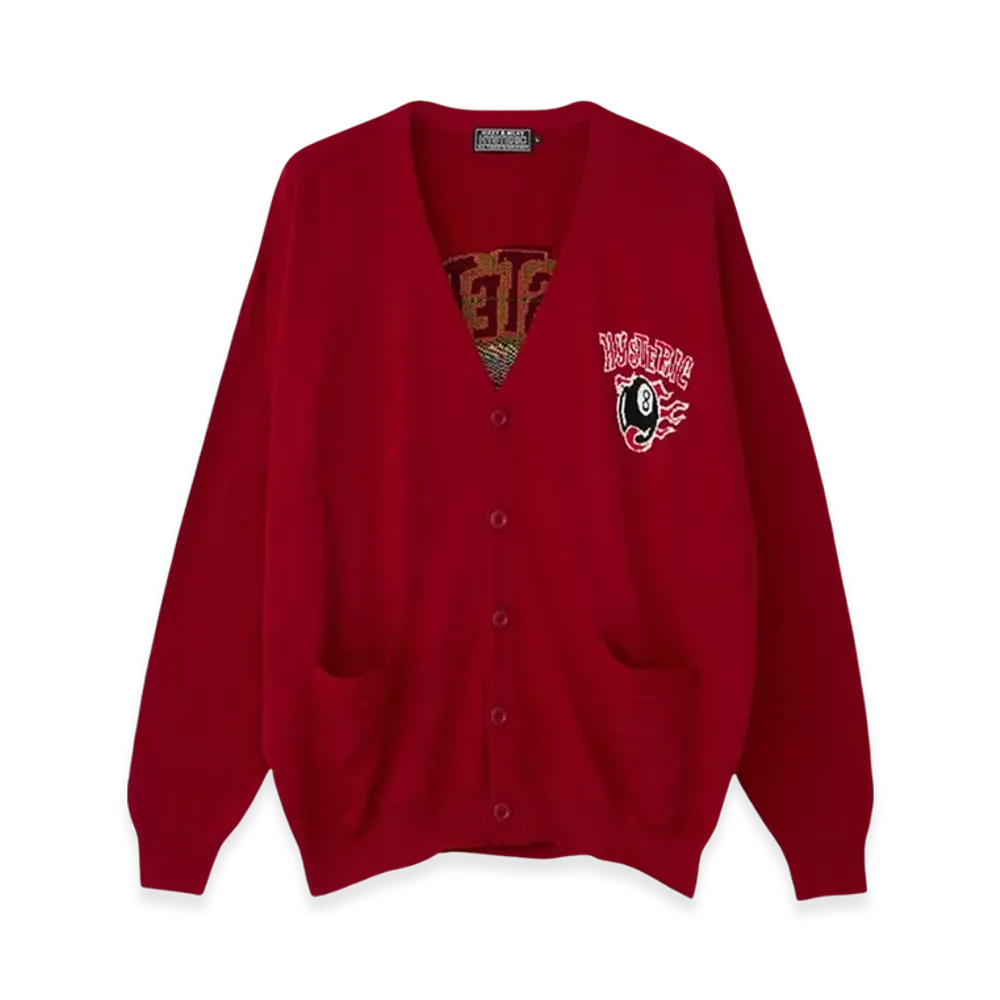 HYSTERIC GLAMOUR STBM Racing Jacquard Cardigan "Red"