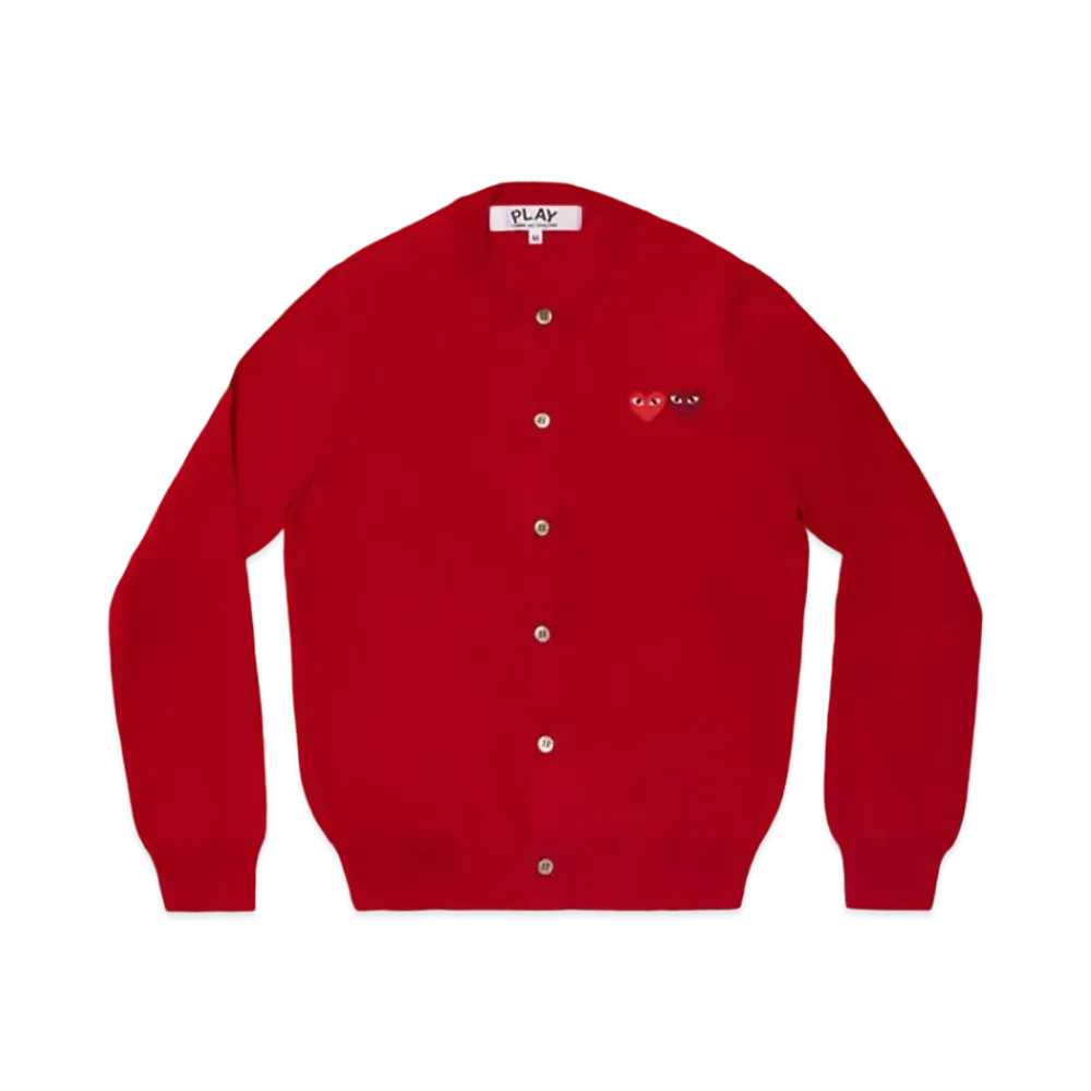 PLAY COMME des GARCONS Double Heart Ladie's Cardigan "Red"