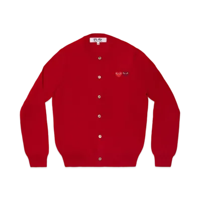 PLAY COMME des GARCONS Double Heart Ladie's Cardigan "Red"