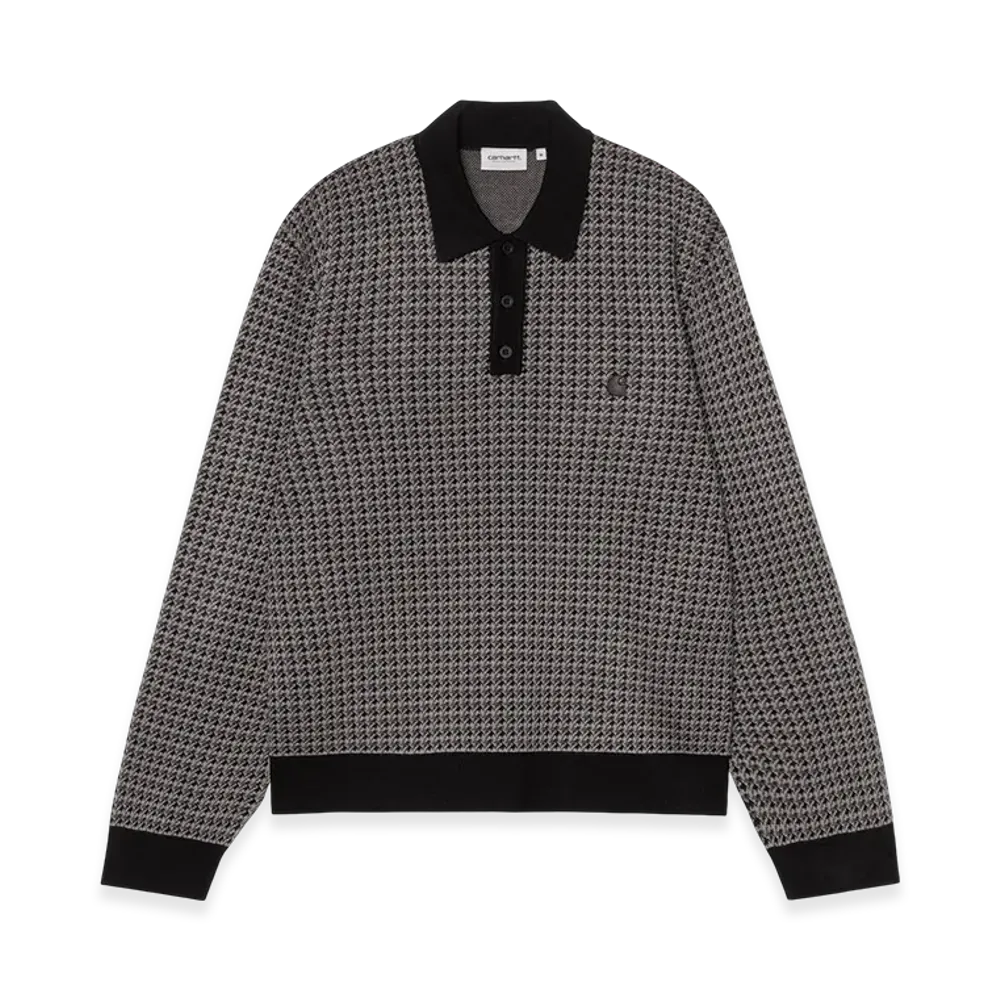 Carhartt WIP L/S Lowis Polo "Lowis Houndstooth/Grey Heather"
