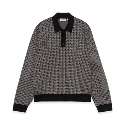 Carhartt WIP L/S Lowis Polo "Lowis Houndstooth/Grey Heather"