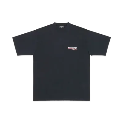BALENCIAGA MENS Political Campaign T-shirt Large Fit "Black"