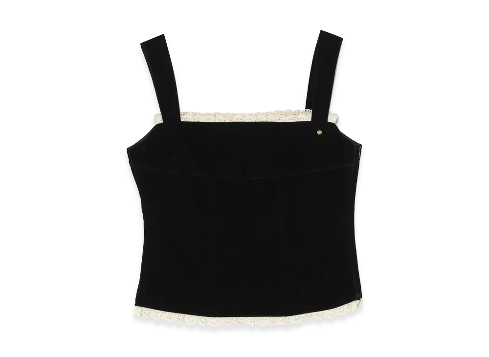 ANDMARY Women's Velour Frill Tops "Black"