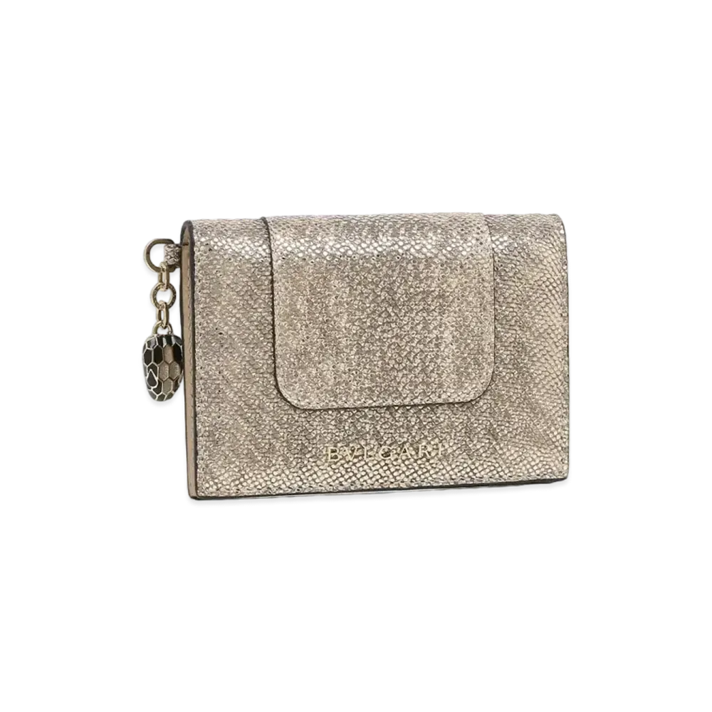BVLGARI Serpenti Forever Card Holder "Beige"