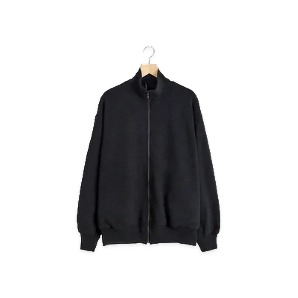 COMOLI Wool Knit Track Jacket "Charcoal"