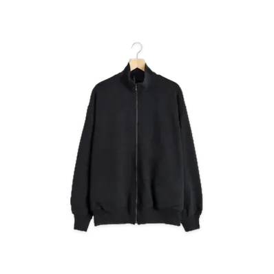 COMOLI Wool Knit Track Jacket "Charcoal"