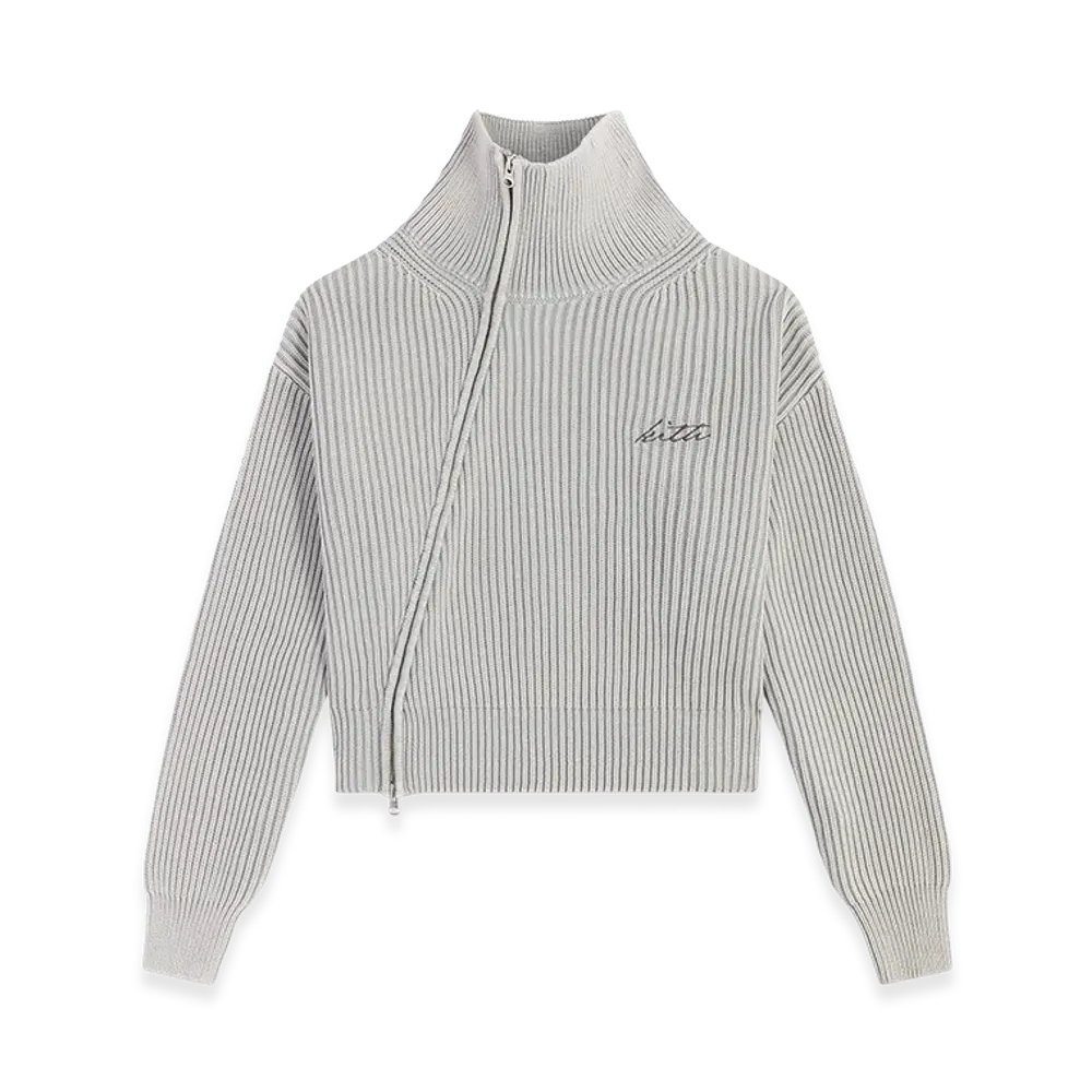 Kith Women's Wyler III Asymmetrical Zip Sweater "Mist"