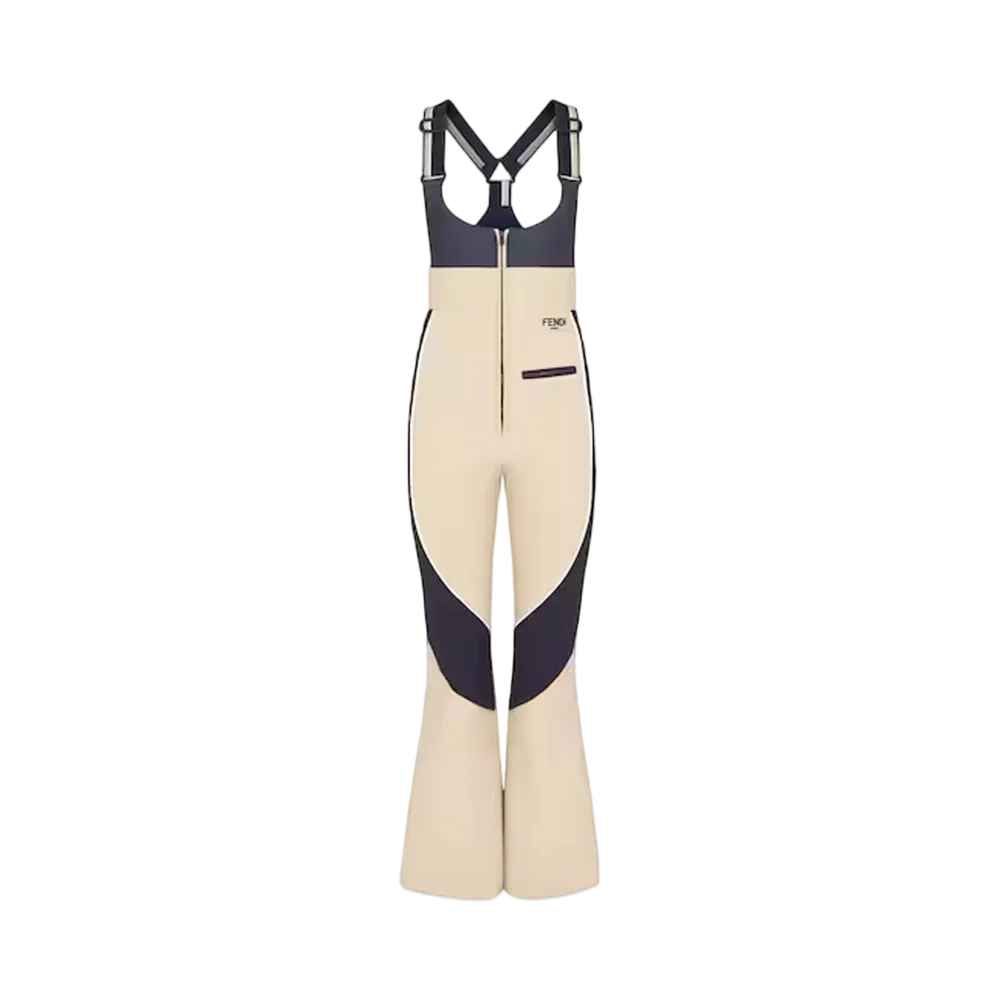 FENDI Women's Ski Suit Tech Fabric Salopettes "Beige"