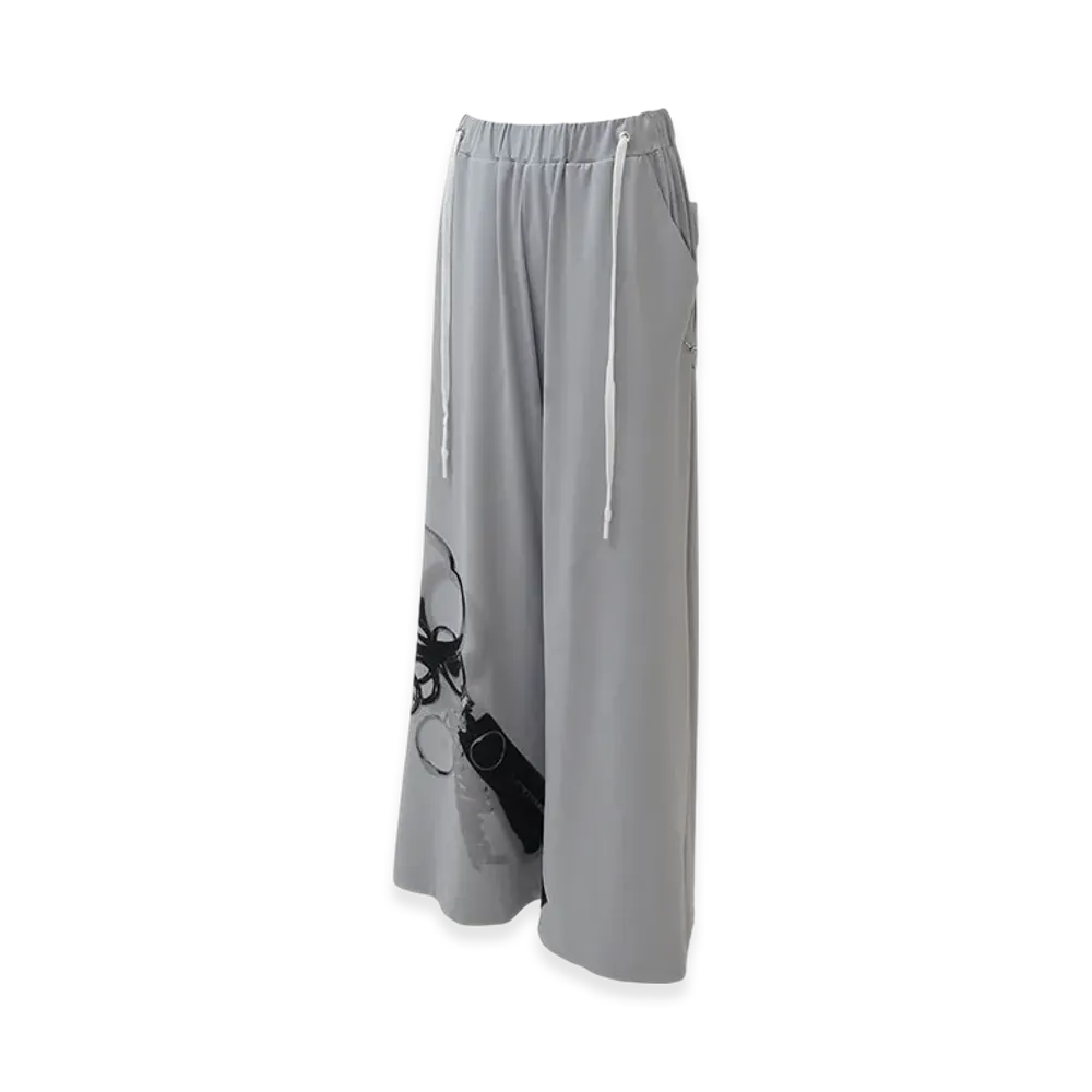 THEREDTHREAD S Print Sweat Pants Charm "Gray"