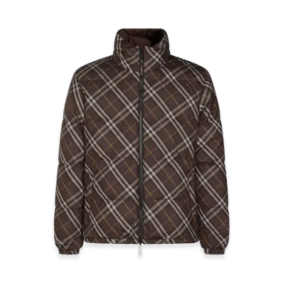 Burberry Reversible "Snowdon Check" Down Jacket "Brown"