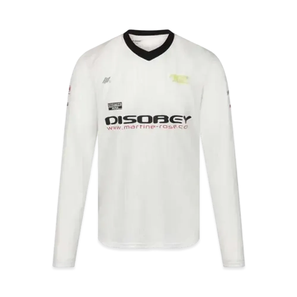 MARTINE ROSE Pulled Neck Football Top "White"