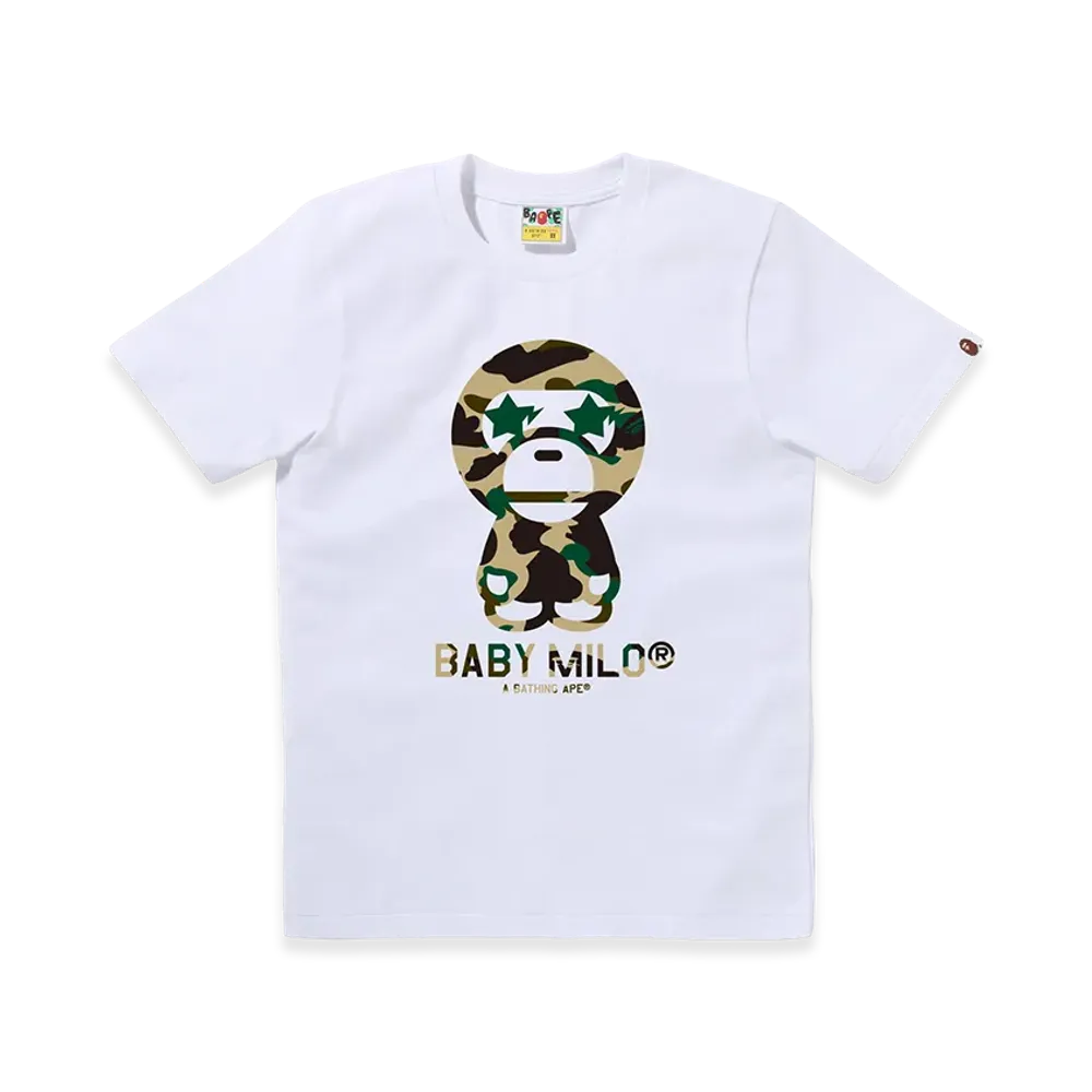 A BATHING APE 1st Camo Sta Eye Baby Milo Tee "White/Yellow"