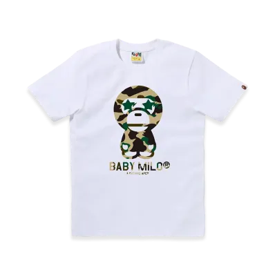 A BATHING APE 1st Camo Sta Eye Baby Milo Tee "White/Yellow"
