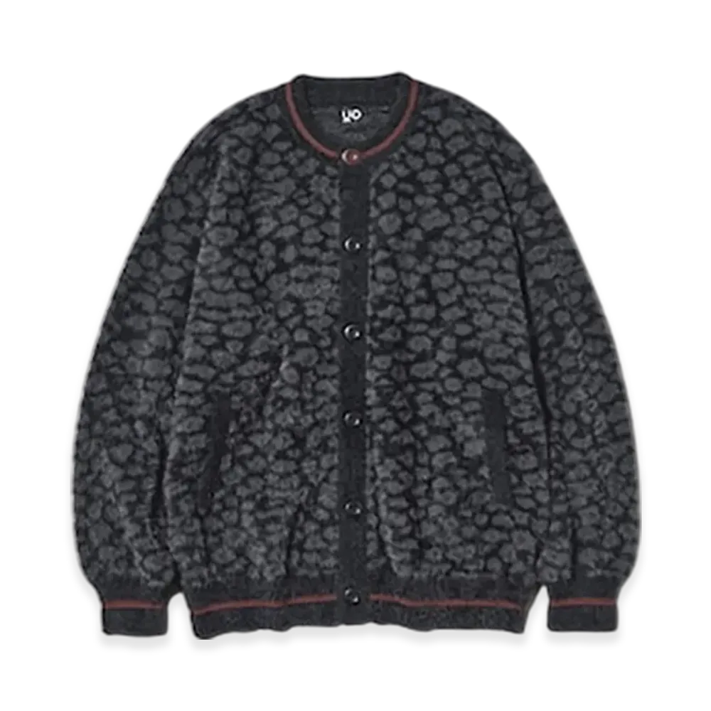 GU x UNDERCOVER Shaggy Crew Neck Cardigan "Black"