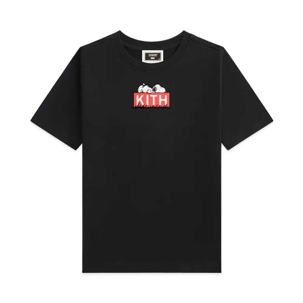 Kith Kids for Peanuts Doghouse Classic Logo Tee "Black"