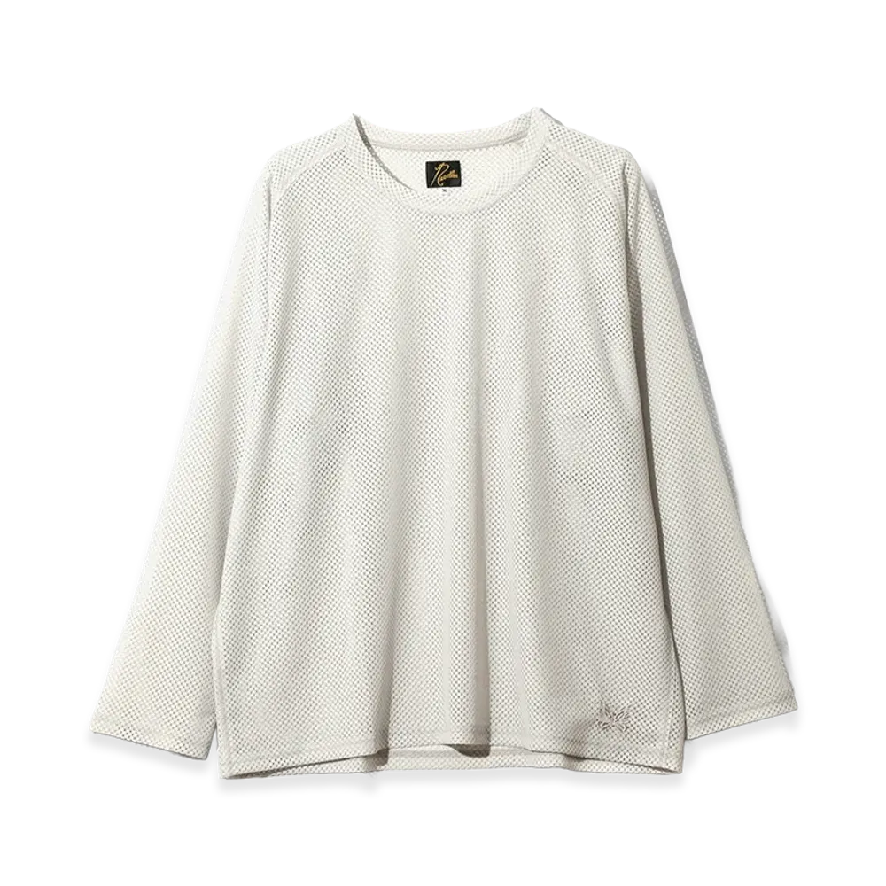 NEEDLES L/S U-Neck Tee - Geo Raschel Lace "Grey"